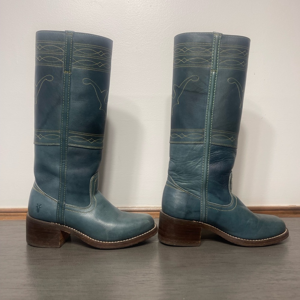 Rarest Vintage Frye Blue Campus Boots - Picture 3 of 13